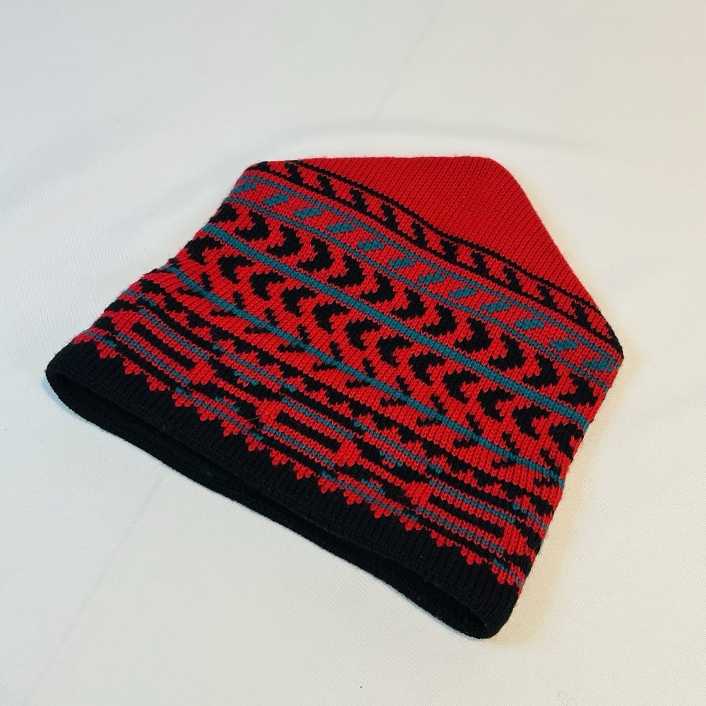 Wool Beanie Mountain Goat Brand 100% Wool Red Black